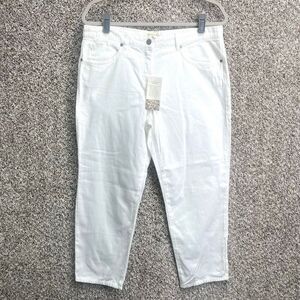 Eileen Fisher Jeans Women’s Medium White Organic Cotton Stretch Crop Straight NW